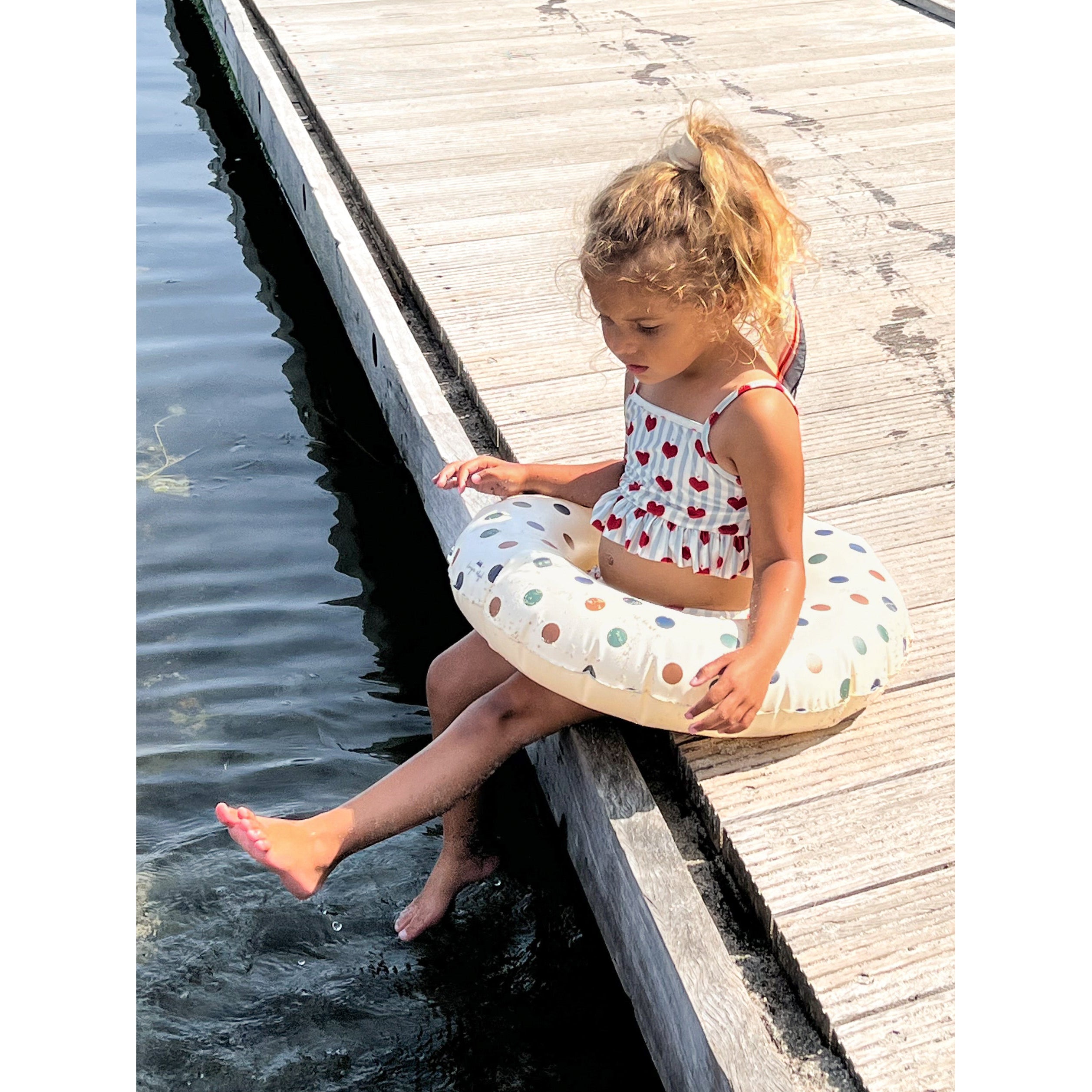 Konges Sløjd Soleil Girls UV Swimsuit - Striped Navy/Nature