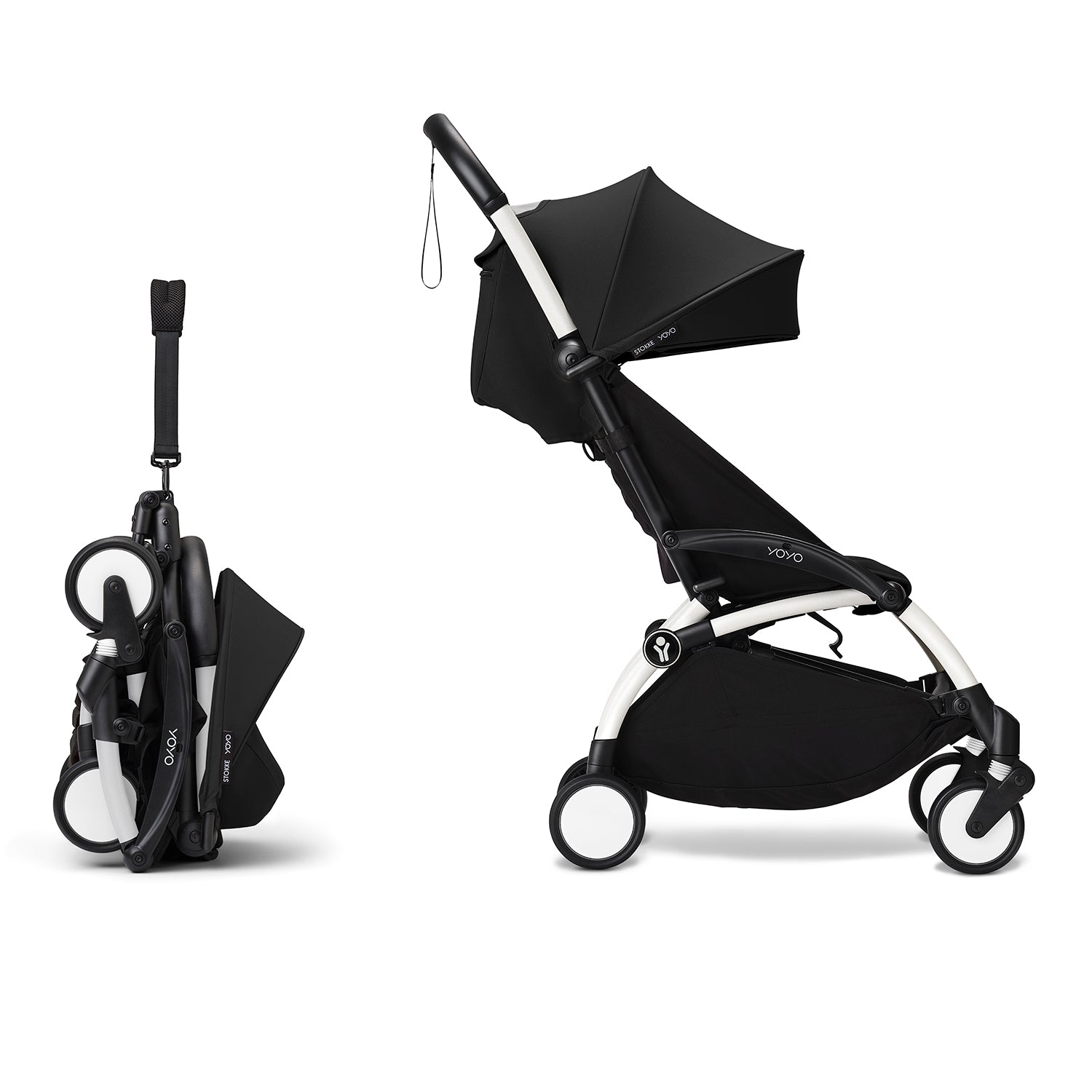 Stokke YOYO 6 Baby Stroller Set White Frame with Black 6 Color Pack Pre Order Est. Delivery in 4 6 Weeks