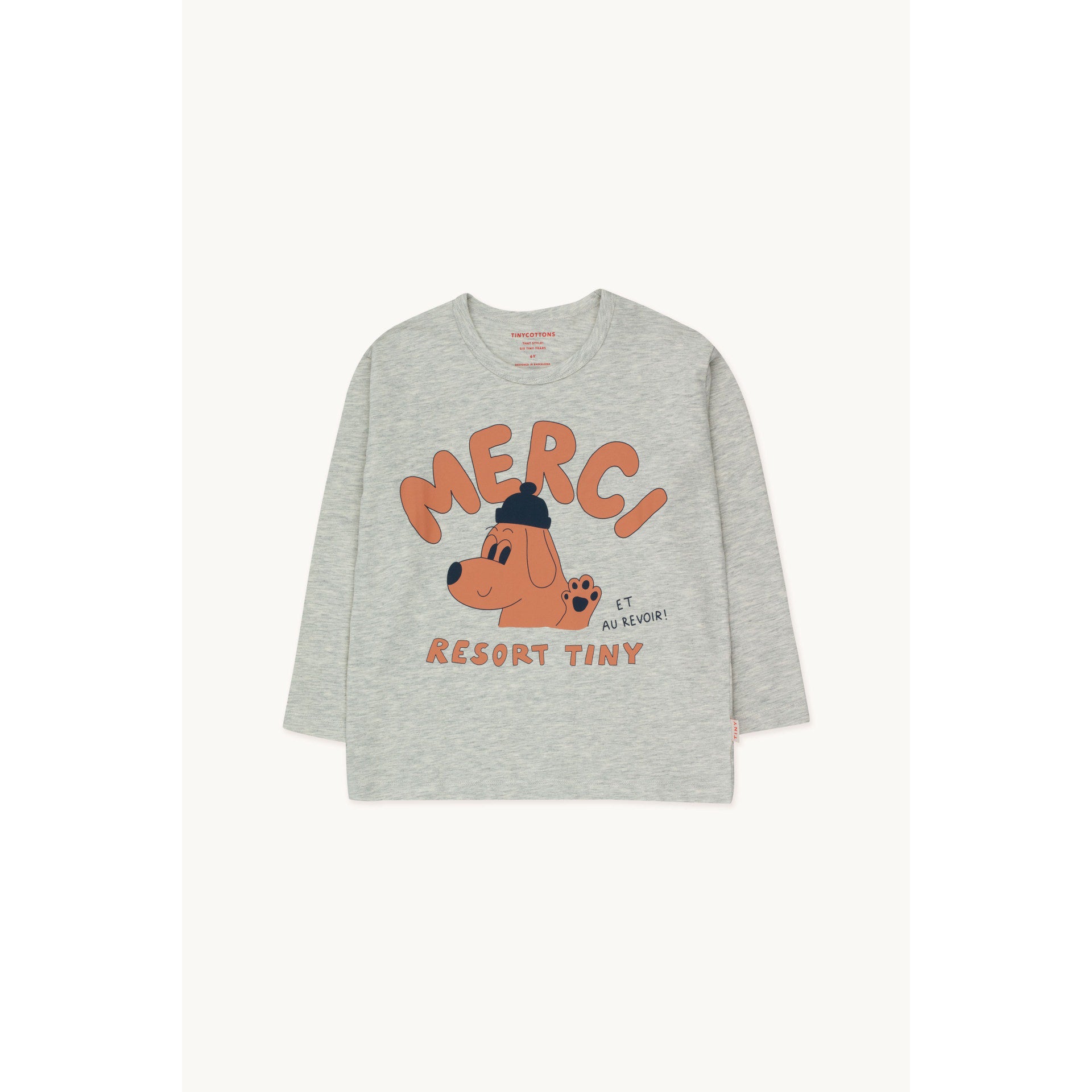 TINYCOTTONS Merci Tee Light Grey Heather – Petit Bazaar