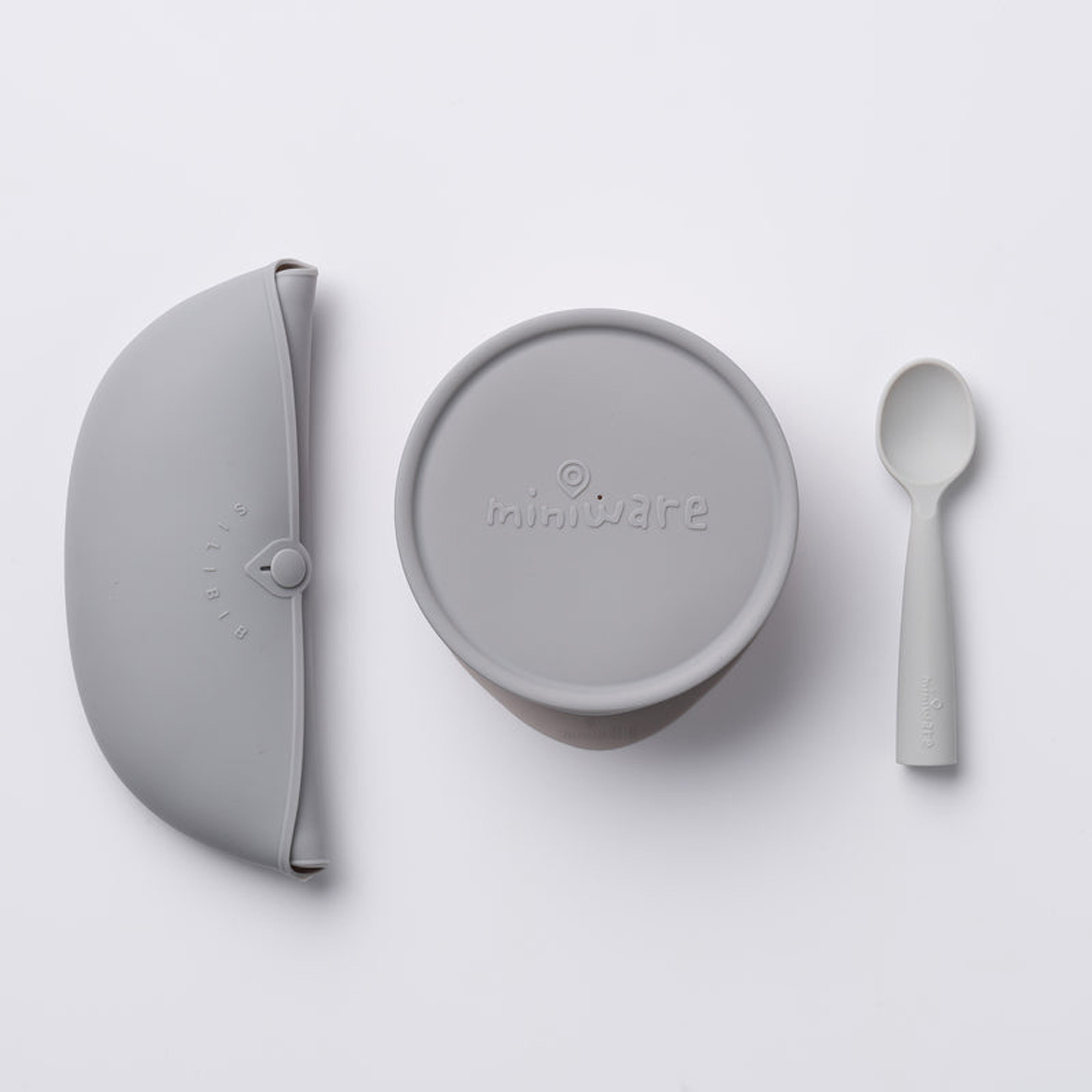 Miniware Silicone Teething Spoon Set - Gray & Aqua