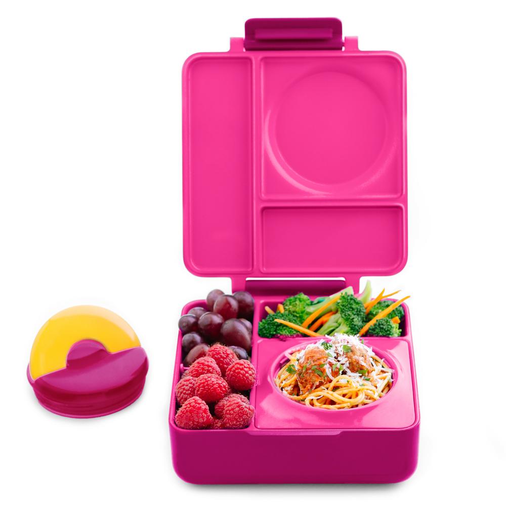  Omie OmieBox Insulated Bento Lunch Box with Leak Proof Thermos  Food Jar-3 Compartments, Two Temperature Zones, One Size, (Purple Plum):  Home & Kitchen