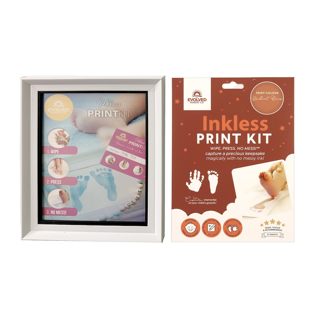 Inkless Handprint and Footprint Kit, No Mess Baby Hand Prints Foot Prints,  Includes Magic Wipes, Paper, and Instruction Sheet