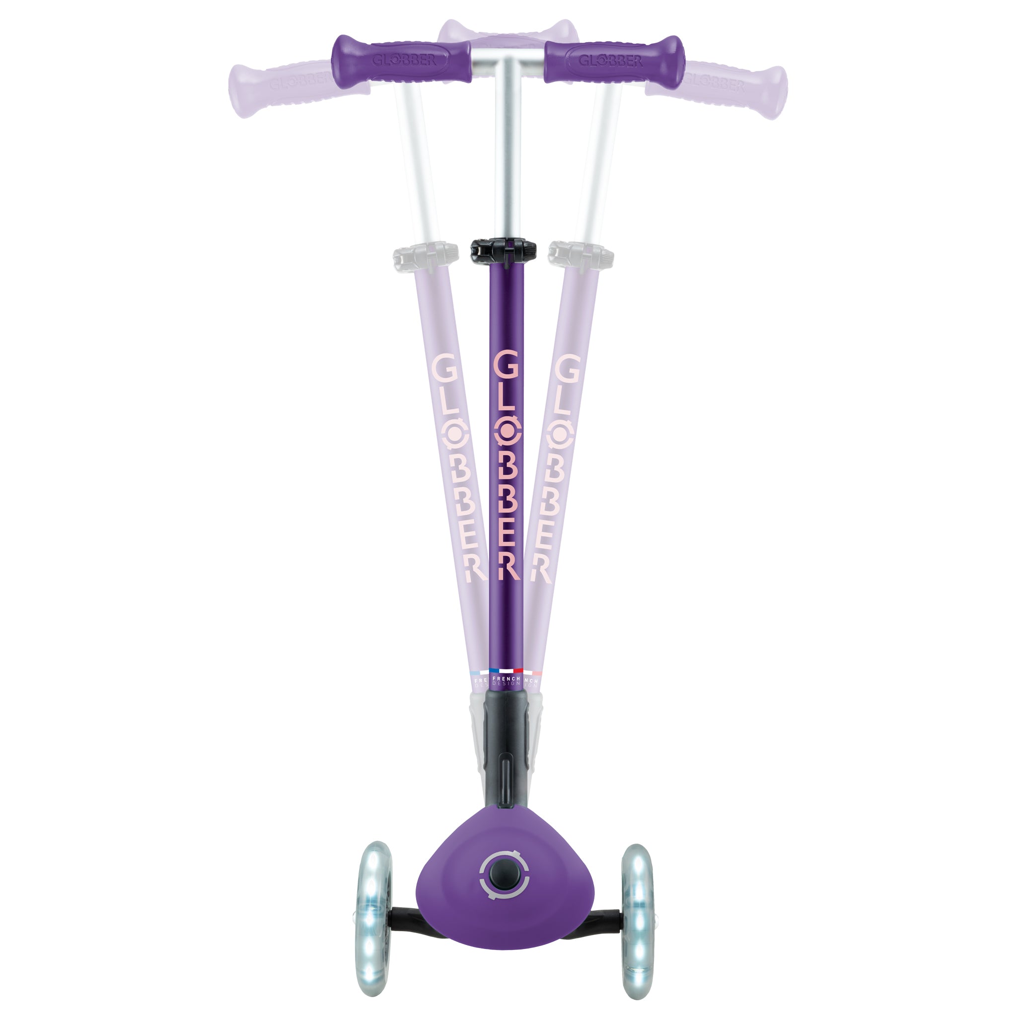 Globber Primo Foldable Plus Lights V2 可摺疊滑板車 - Purple / Pastel Pink (3 - 9Y+)