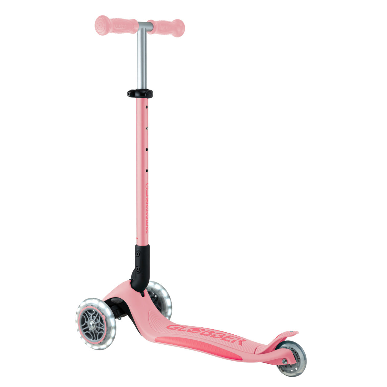 Globber Primo Foldable Plus Lights V2 可摺疊滑板車 - Pastel Pink / Fuchsia (3 - 9Y+)