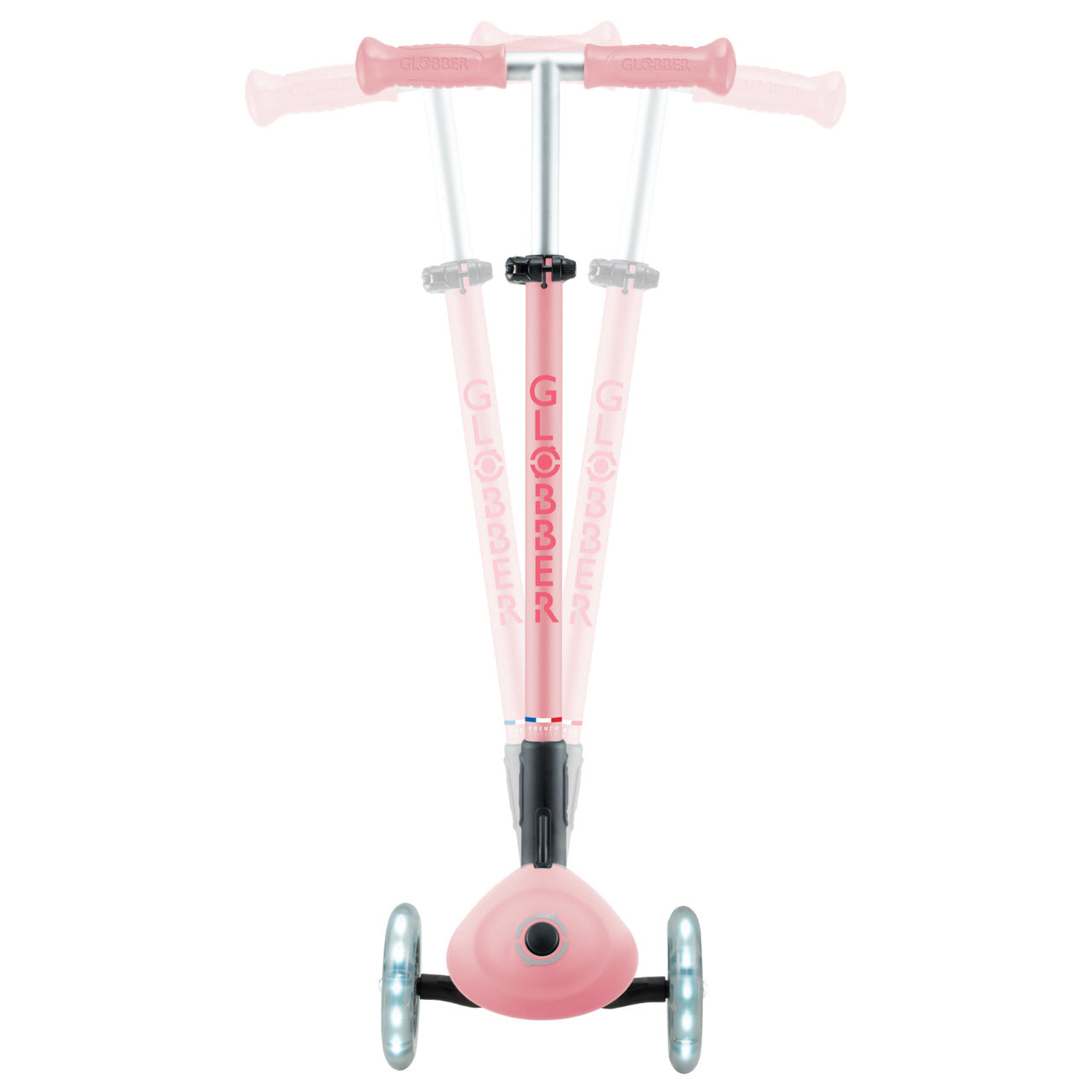 Globber Primo Foldable Plus Lights V2 Scooter - Pastel Pink / Fuchsia (3 - 9Y+)