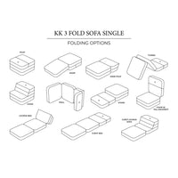 by KlipKlap KK 3 Fold Sofa Single - Mustard W. Mustard (Pre-Order; Est. Delivery in 2-4 Weeks)