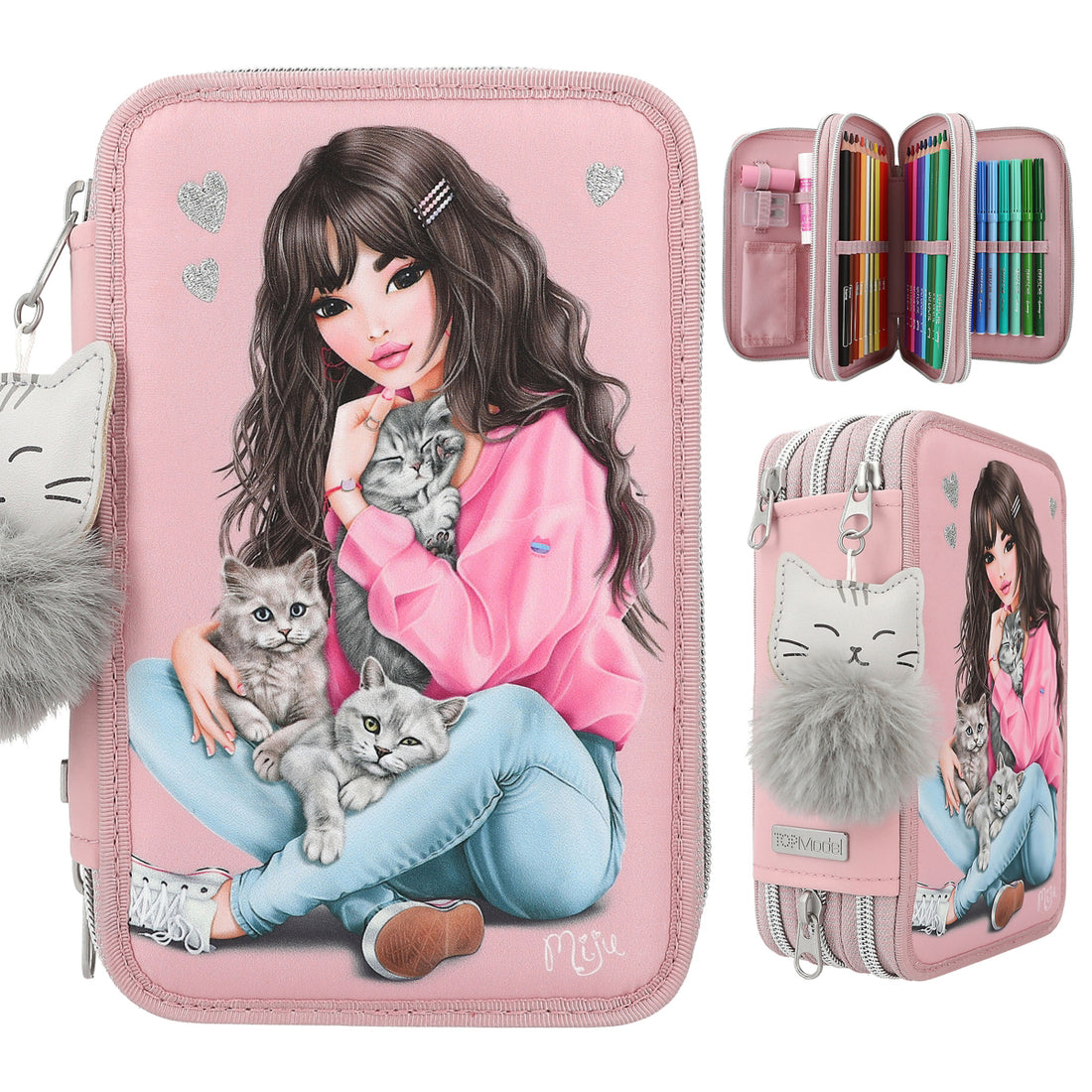 depesche-topmodel-triple-pencil-case-kitten-new-depe-0011754