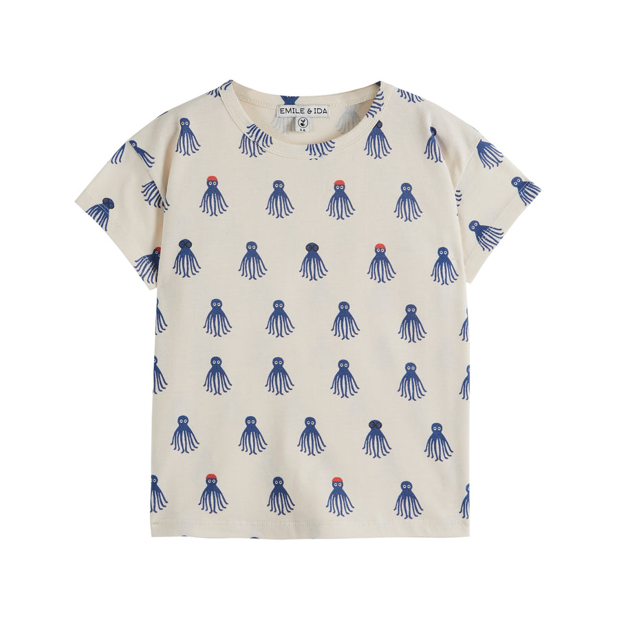 emile-et-ida-tee-shirt-imprime-ao-octopus-creme-octopus-bleu-eei-s24z083a-crob-12m