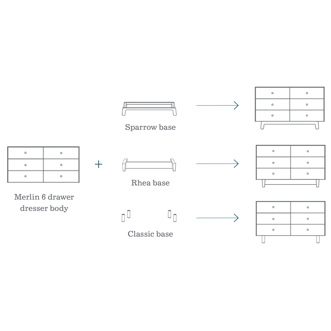 Oeuf 6 Drawer Dresser Birch - Classic Base (Pre-Order; Est. Delivery in 6-10 Weeks)