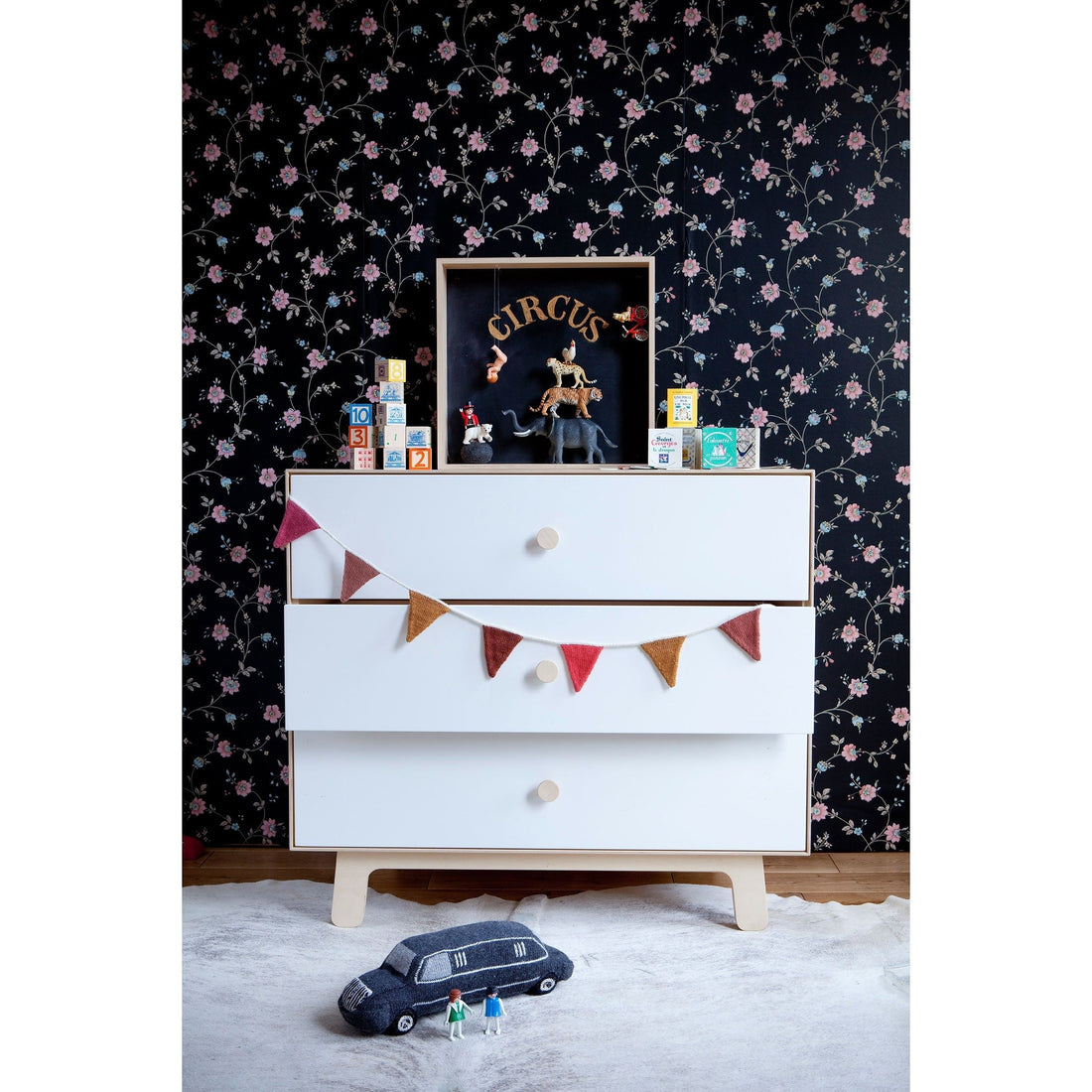 Oeuf 3 Drawer Dresser White - Rhea Base