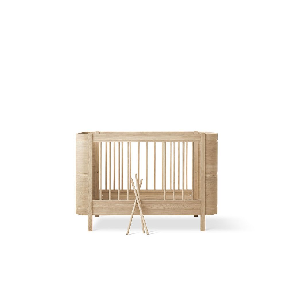 Oliver Furniture Wood Mini+ Cot Bed (Without Junior Conversion Kit) - Oak (Pre-Order; Est. Delivery in 6-10 Weeks)