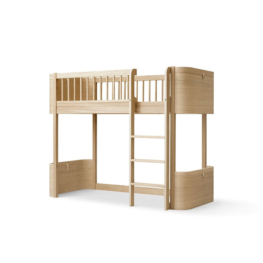 Oliver Furniture Wood Mini+ Low Loft Bed Ladder Front Oak