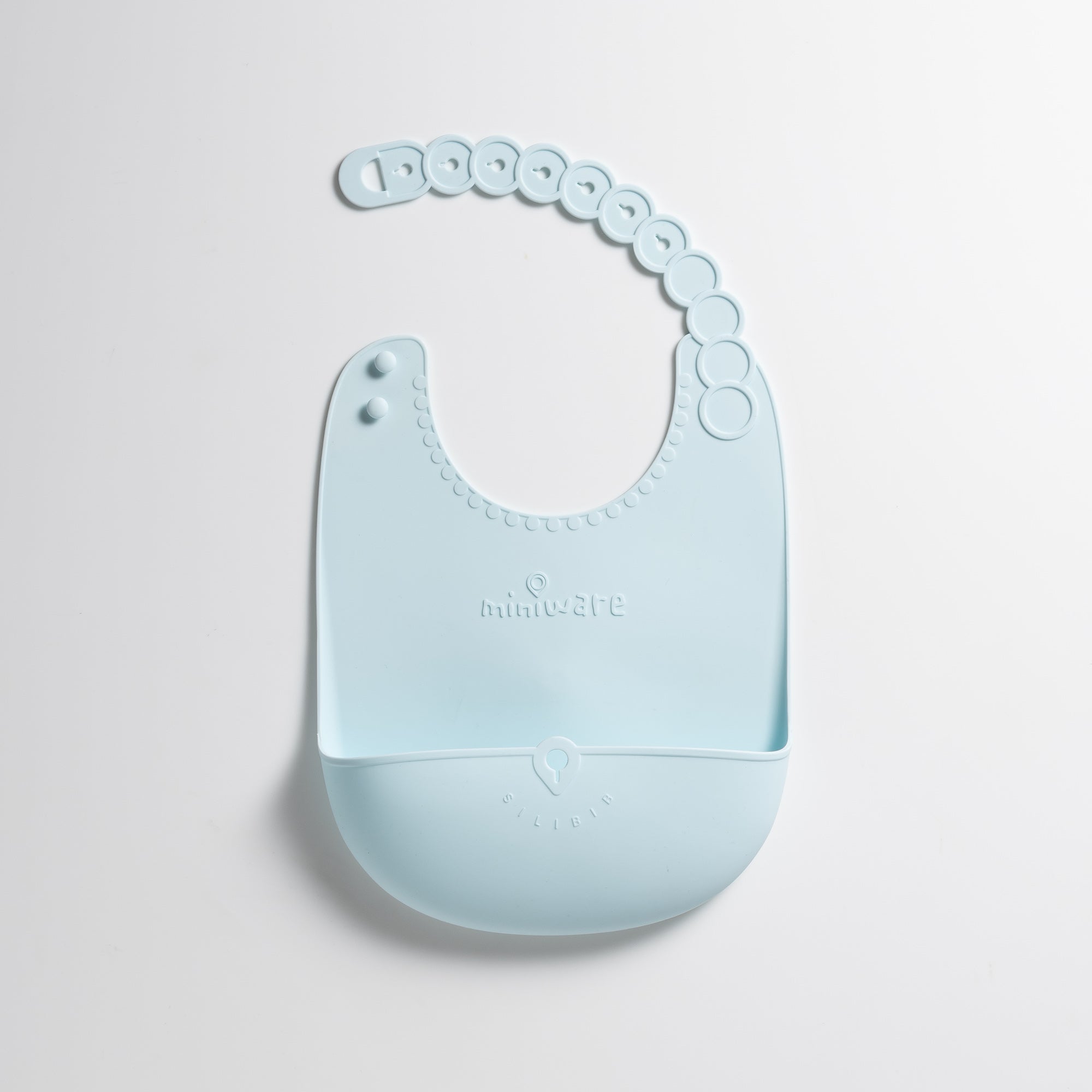 Miniware Roll & Lock Bib - Silicone Bib in Aqua