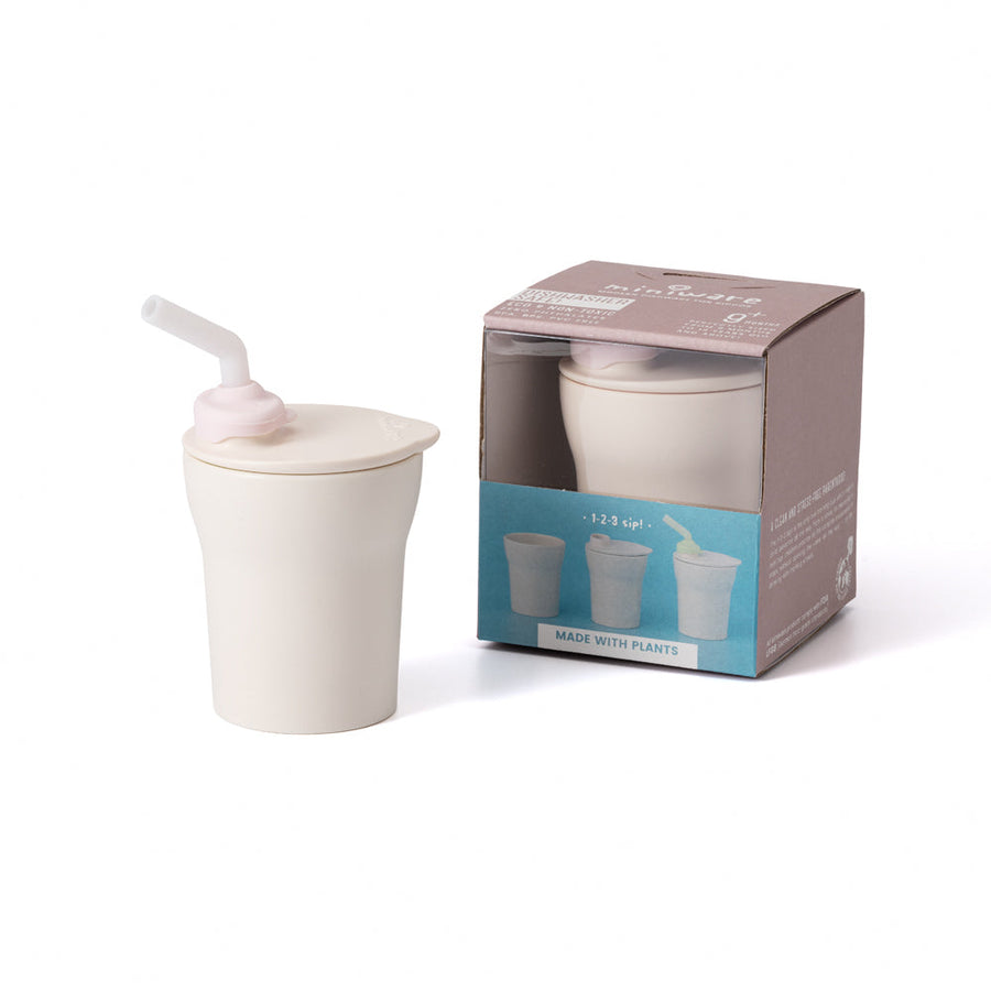 Miniware 天然聚乳酸PLA – 1-2-3 Sip! 愛喝水學飲水杯套裝 - Vanilla雲尼拿色 + Cotton Candy粉紅色