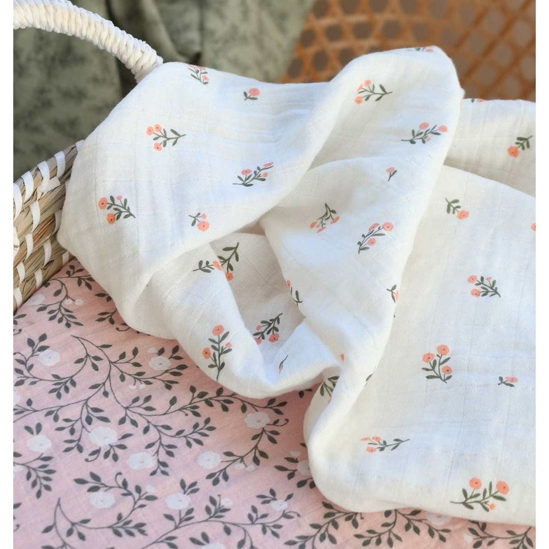 Muslin cloth set of 2: blossom - caramel