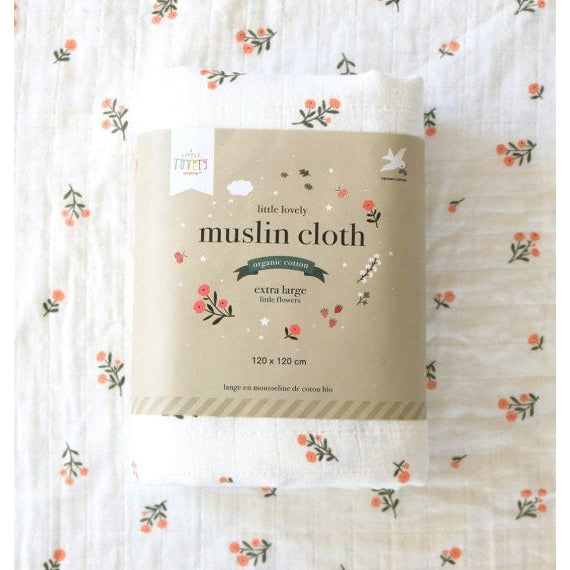 Muslin cloth XL: leaves - taupe