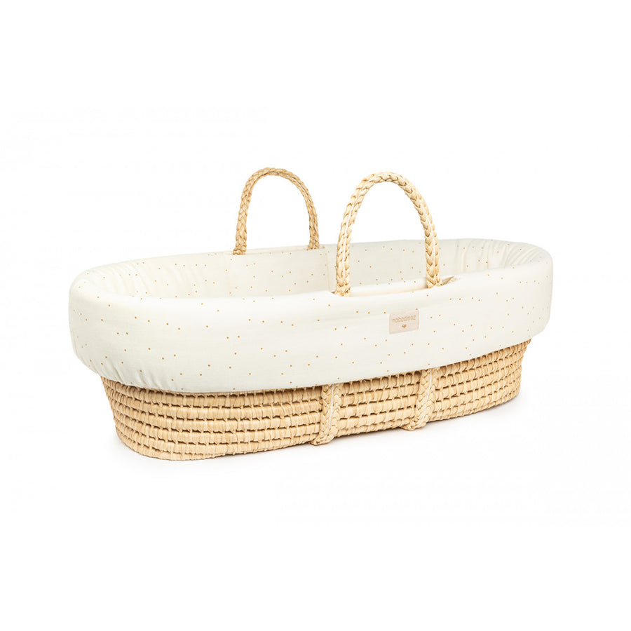 nobodinoz Padded Baby Moses Cover Honet Sweet Dots Natural