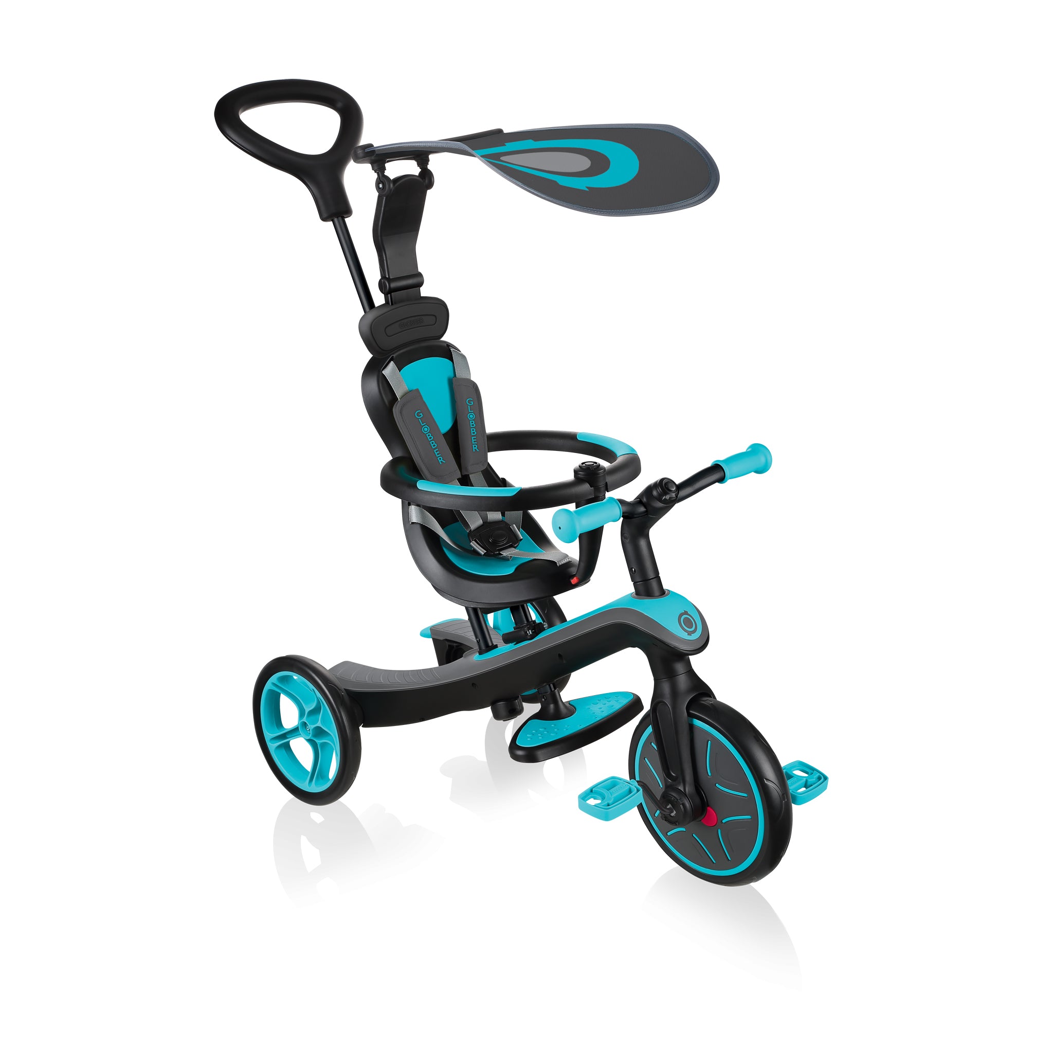 Globber Explorer Trike 4-In-1 - Teal (With Headrest) (10m - 5y) (Online Exclusive)