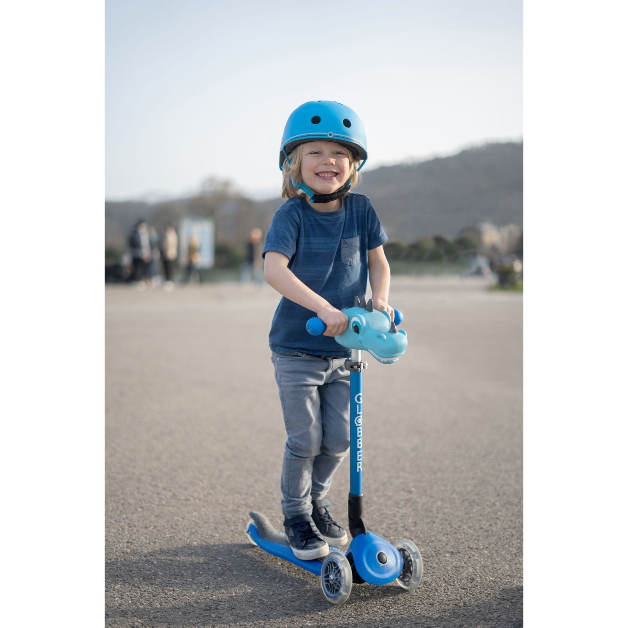 Globber Helmet Elite Lights XS-S (48-53cm) - Sky Blue Buddy