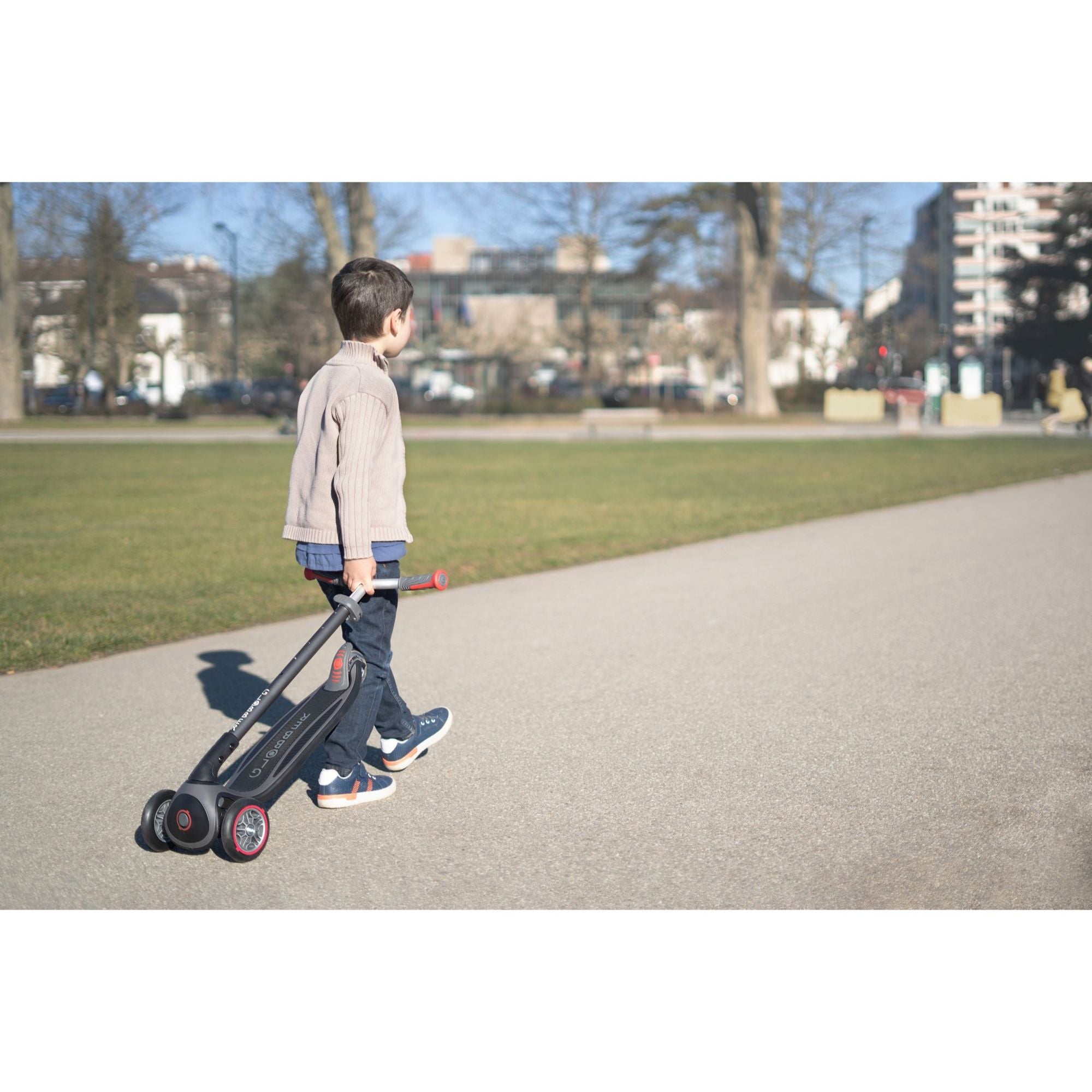 Globber Master Lights Foldable Scooter - Navy Blue (4 - 14Y)