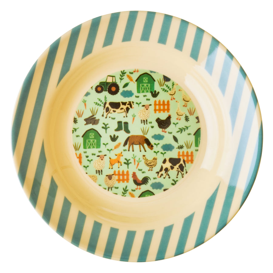 rice-dk-melamine-kids-bowl-with-blue-farm-print-rice-kibow-farb-