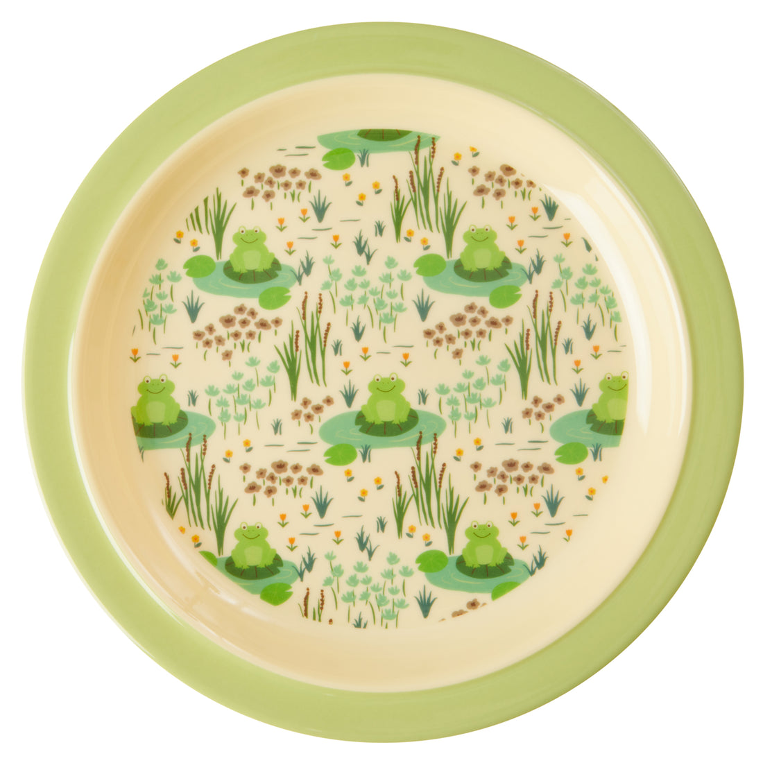 rice-dk-melamine-kids-lunch-plate-with-frog-print-rice-kilpl-fro-