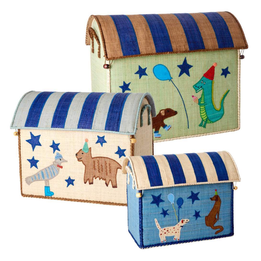 rice-dk-raffia-toy-baskets-with-blue-party-animal-theme-rice-bshou-3zpab-s