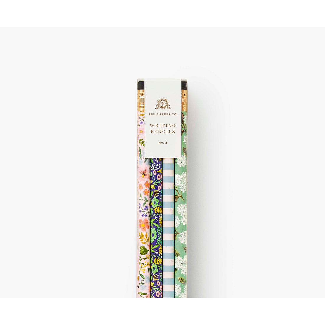 Gold Heart Full Length Pencils - White