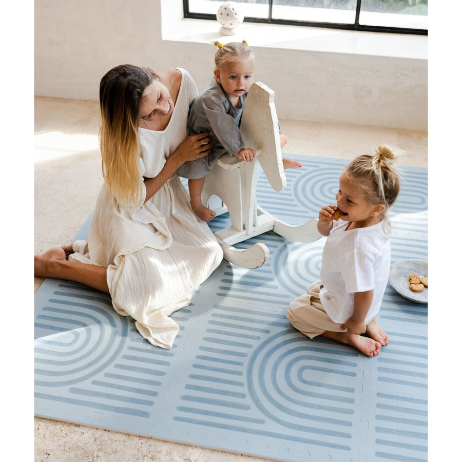 Toddlekind Prettier Puzzle Playmat Linear Mineral 120x180cm - 6 Tiles & 12 Edging Borders