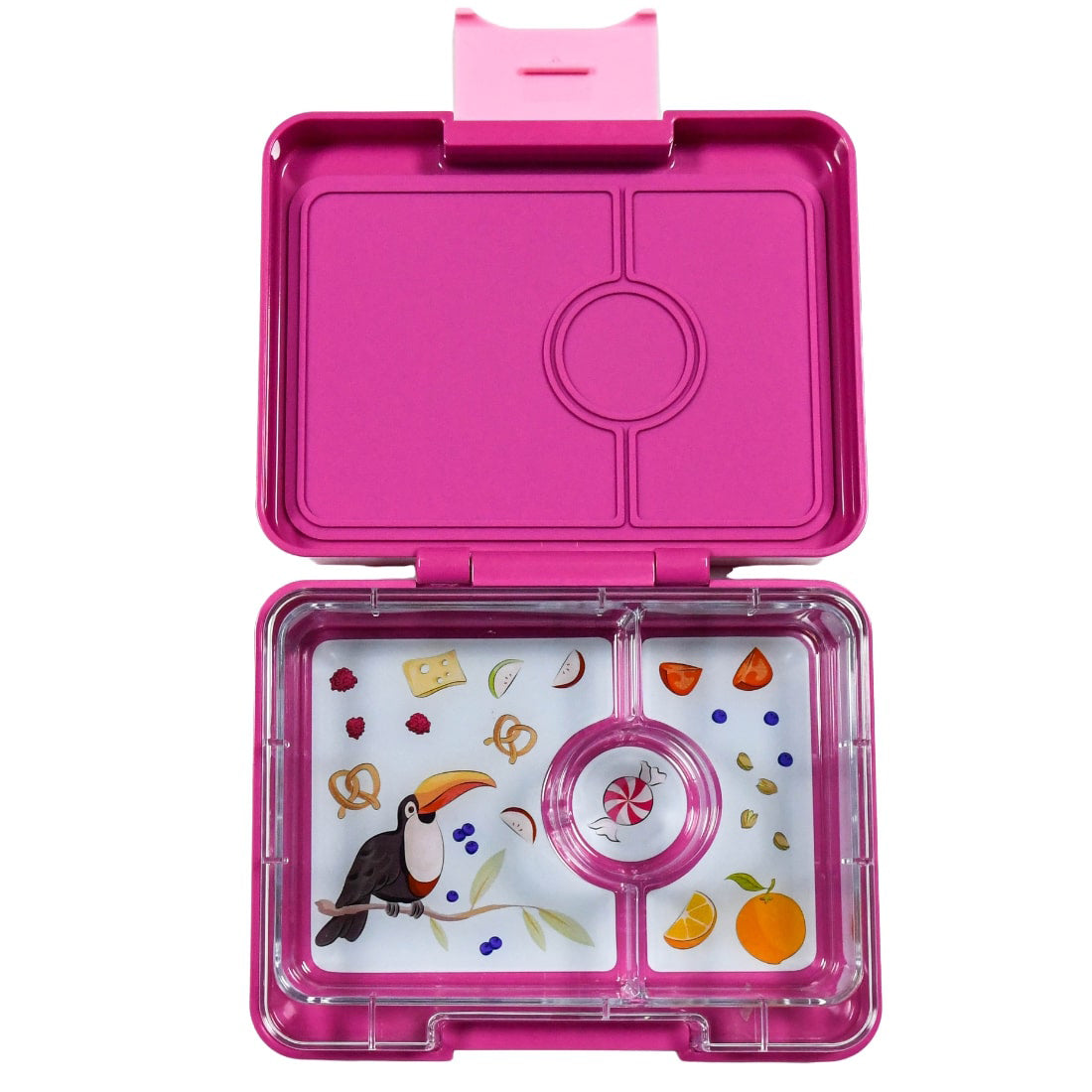 Yumbox Mini Snack 3-Compartment Lunch Box - Malibu Purple Toucan ...